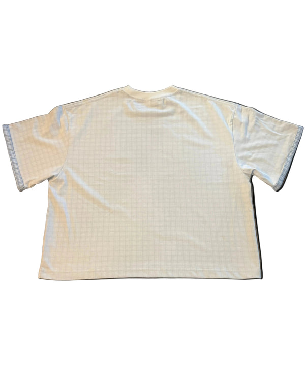 Unisex Boxy Plaid-Lined Double-Face T-Shirt